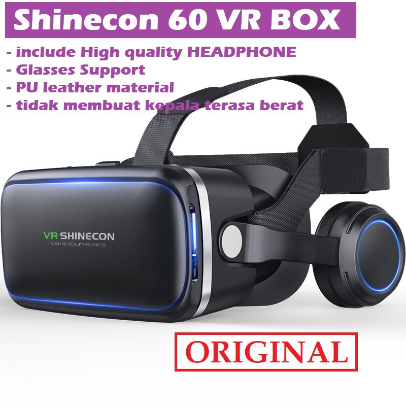 Shinecon 6.0 VR Box Virtual Reality Glasses dengan Headphone