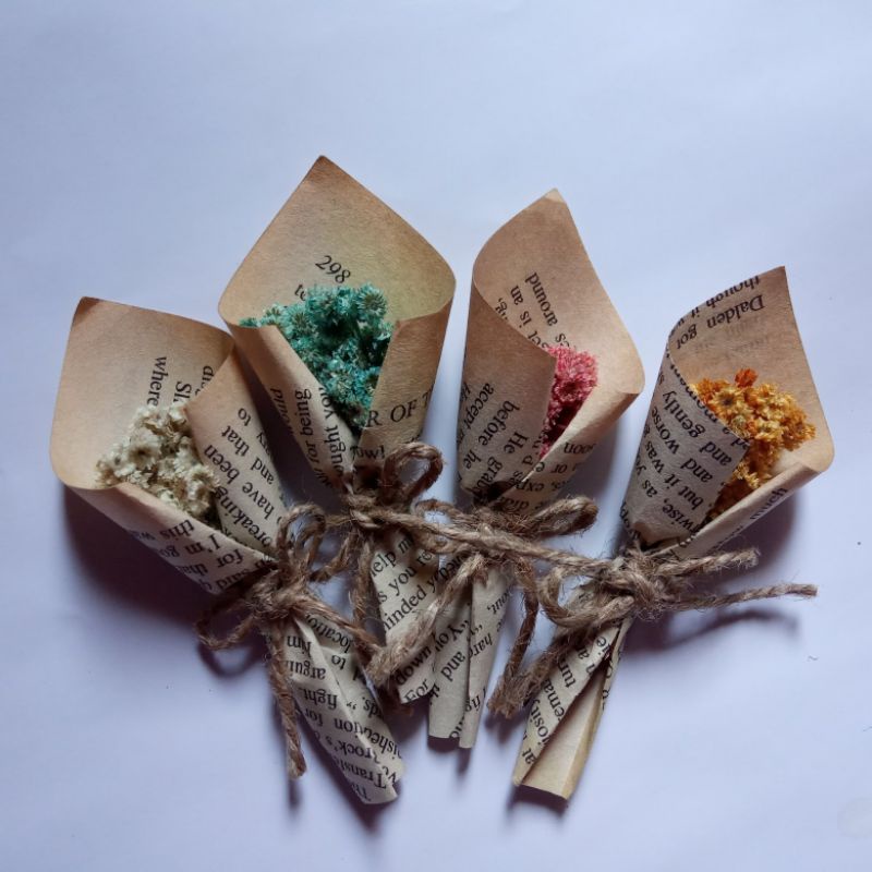 buket mini edelweis - mini buket edelweis - edelweis mini - buket mini kertas vintage - bucket mini 