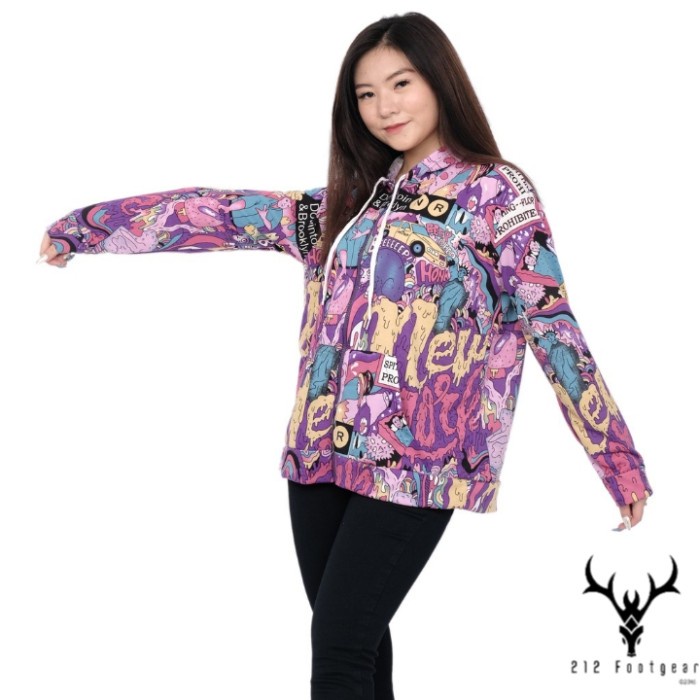 Jaket Wanita jaket sepeda wanita motif lucu sweater cewe hoodie cewe L XXL(Z1W0) REAL PICT Jaket Wan