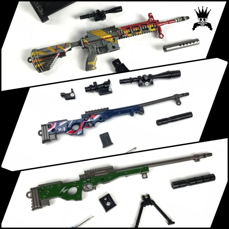 Miniatur Sniper AWM / M416 / AKM / AK47 / Kar 98 / M164A / Assault / Magnum Rakit Size Besar | Maina