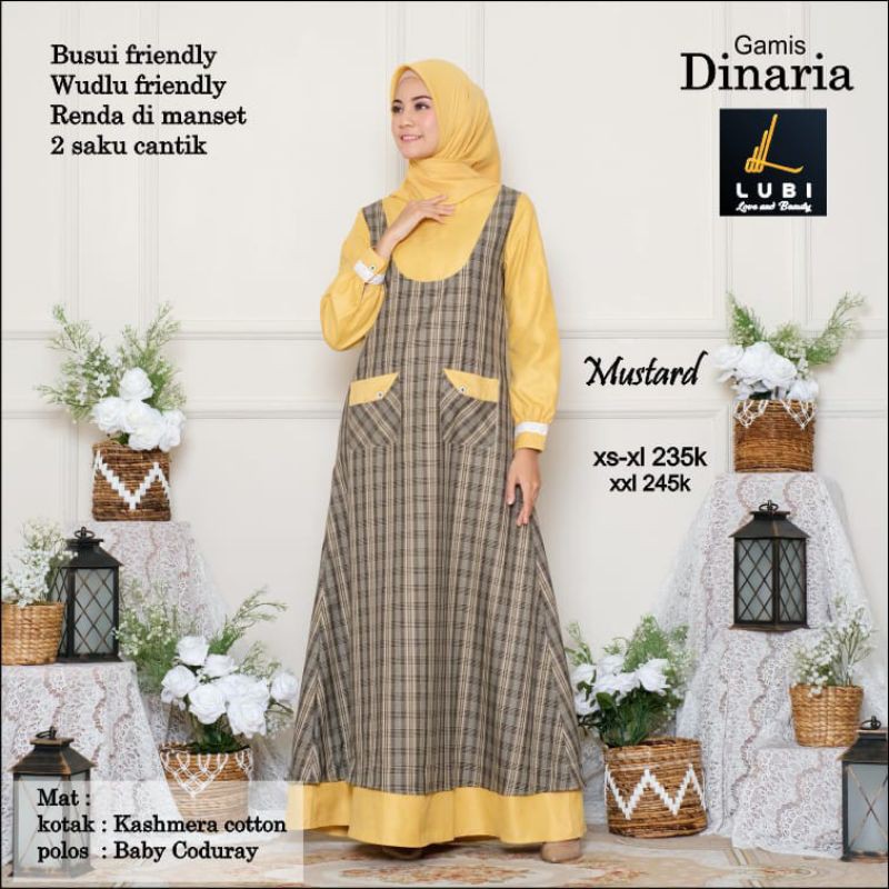 Gamis Lubi Dinaria Mustard