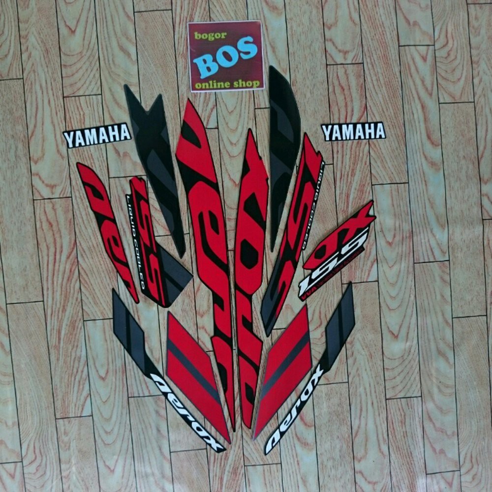 Variasi Stiker Strping Motor Yamaha Aerox 155 Vva 2019 Hitam Merah