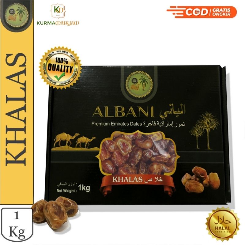 

[ KM ] Kurma Khalas Albani Premium Jumbo 1 Kg / Kurma Date crown / Kurma Saad Khalas / Oleh Oleh Haji Umroh / Toko Kurma Maryam