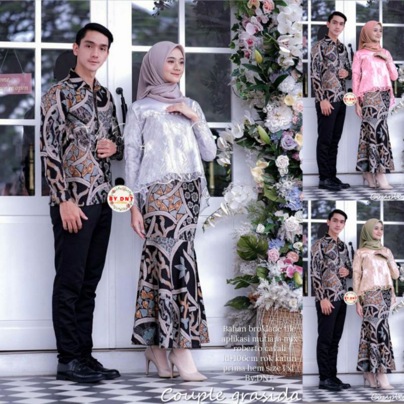 DRESS BRUKAT BATIK COUPLE DRESS KONDANGAN KEBAYA MODERN COUPLE GRASIDA KEBAYA WISUDA
