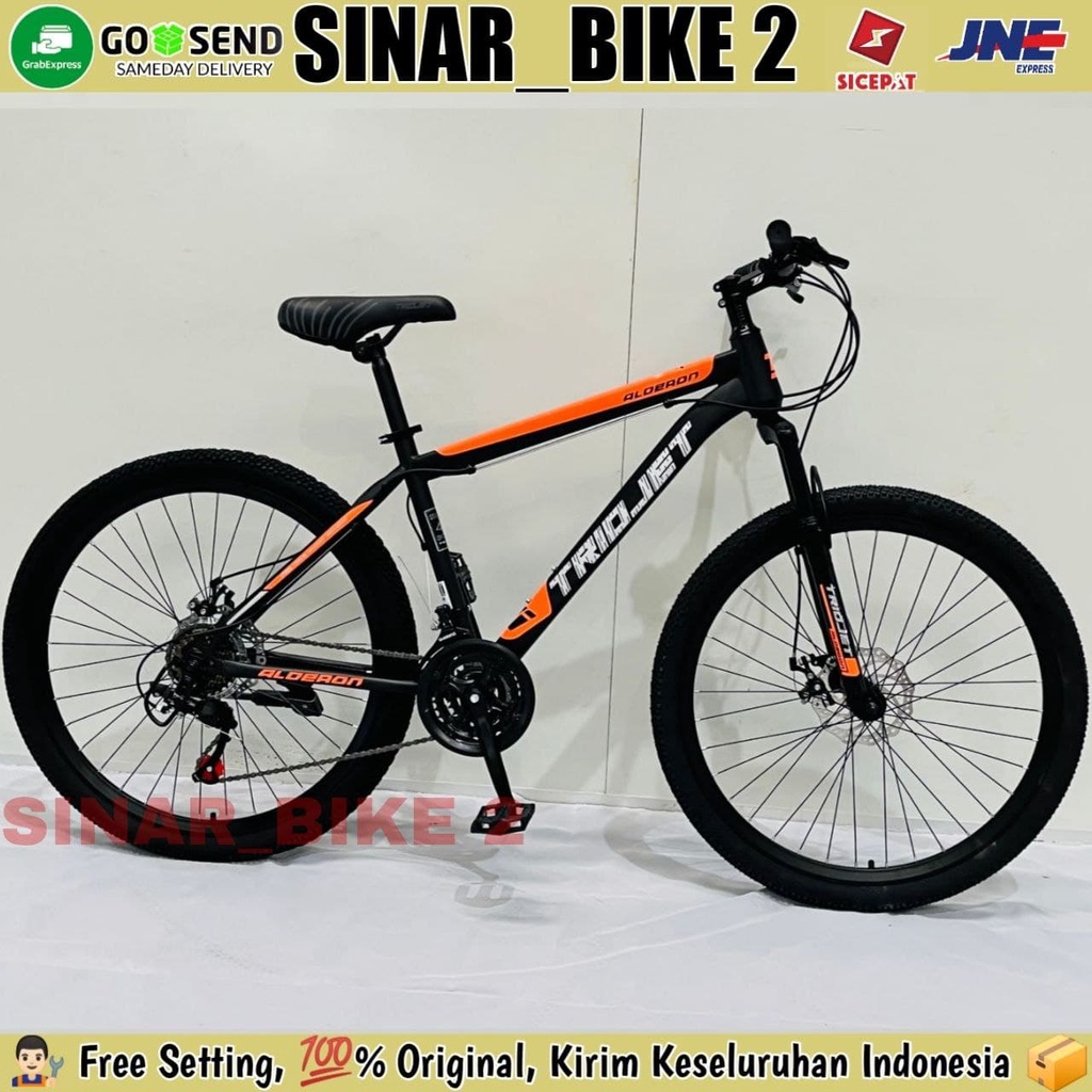 Sepeda Gunung MTB TRIOJET Ukuran 26 Inch 21 Speed Rem Cakram