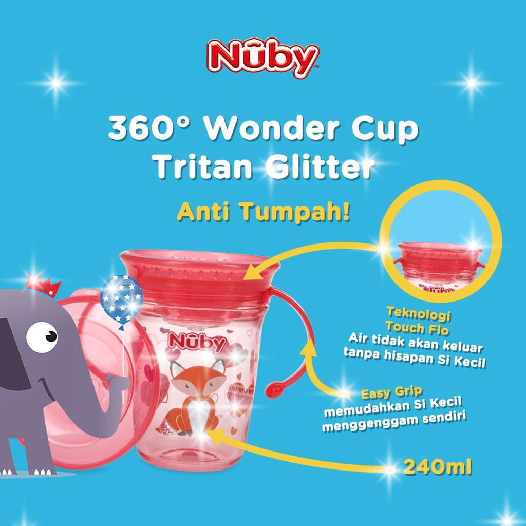 Nuby 126323 Wonder Glitter Cup360 240 ml