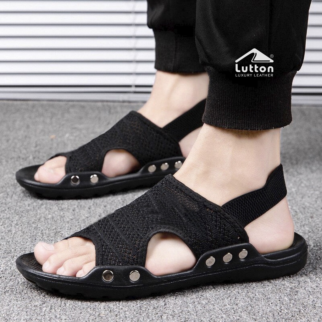 LUTTON - SANDAL SLOP RAJUT IBADAH UMROH &amp; HAJI - SANDAL SLOP RAJUT MASA MUDA - SANDAL SLOP RAJUT MASA TUA - SANDAL RAJUT ELASTIS