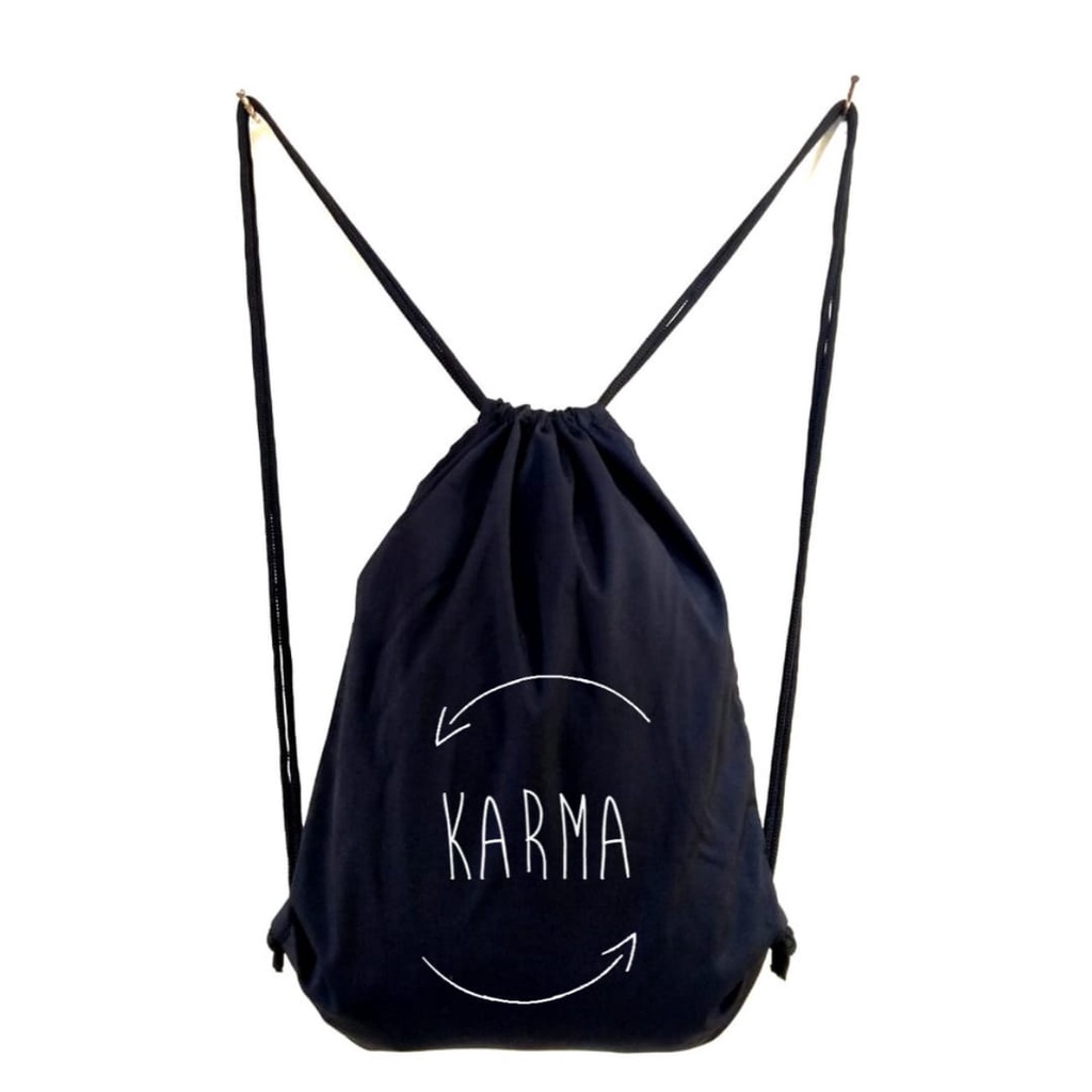 Stringbag Tas Ransel Serut KARMA gymsack olahraga kampus tas sekolah