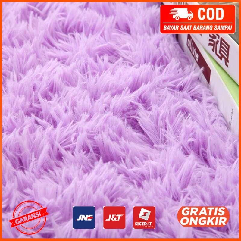 Karpet Bulu Model Bulat Plush Shaggy Soft Round 80CM - MP100