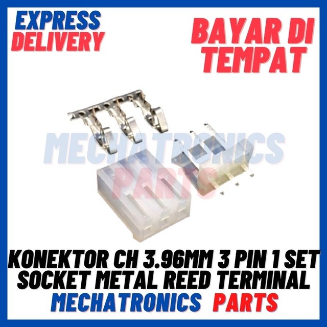 [SOC-9134] KONEKTOR CH 3.96MM 3PIN 1SET STRAIGHT PIN SOCKET METAL REED TERMINAL PIN