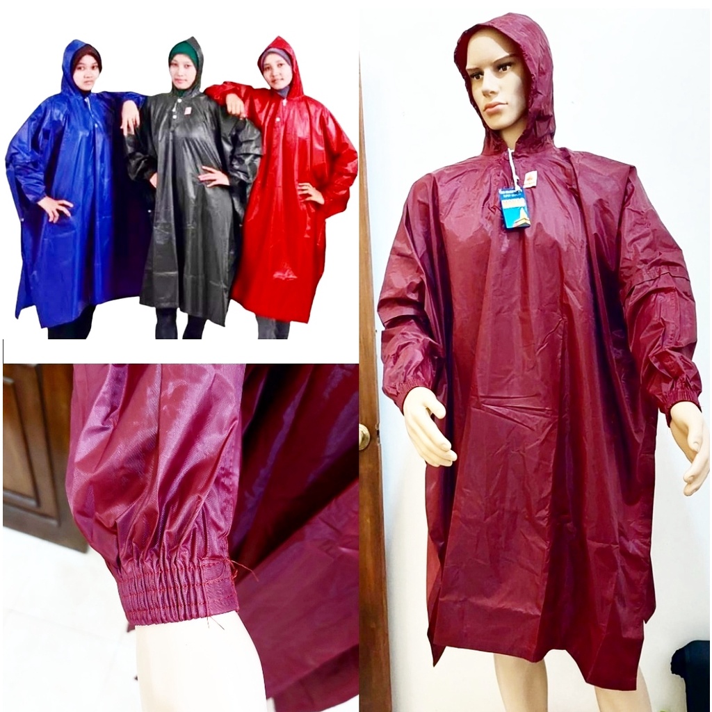 Jas Hujan Monas Setelan Jaket Celana N41 &amp; N22 Ponco Lengan Bahan Nylon