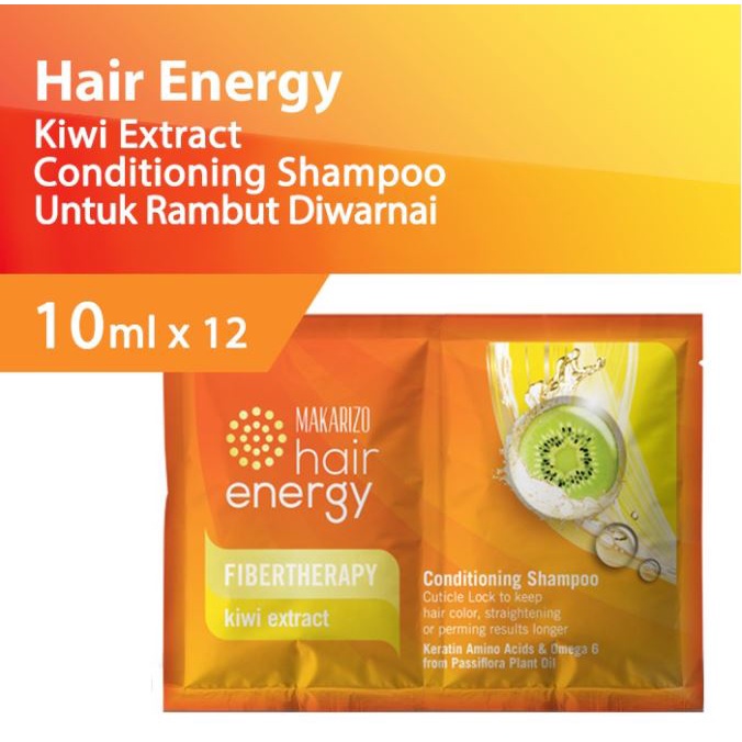 ❤ RATU ❤ Makarizo Hair Energy Shampoo Sachet 10mL (2x5mL) | Fibertherapy Sampo (✔️BPOM)