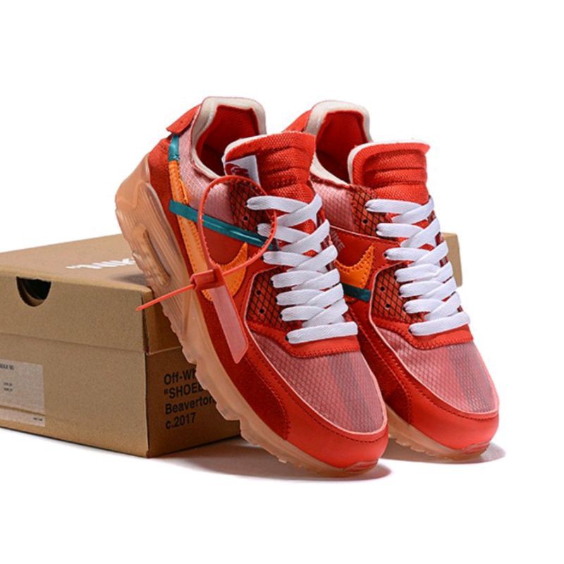 off white nike air max 90 university red