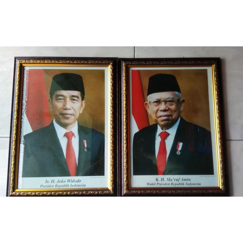 Pigora Presiden Dan Wapres Foto Presiden Pajangan Dinding Bahan Polyframe Fiber 1 Set