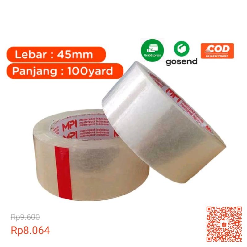 

LAKBAN BENING 45mm x 100 YARD MPI KUALITAS DAIMARU