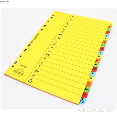 

Divider/ Pembatas Kertas Bantex A4 Abjad-6043
