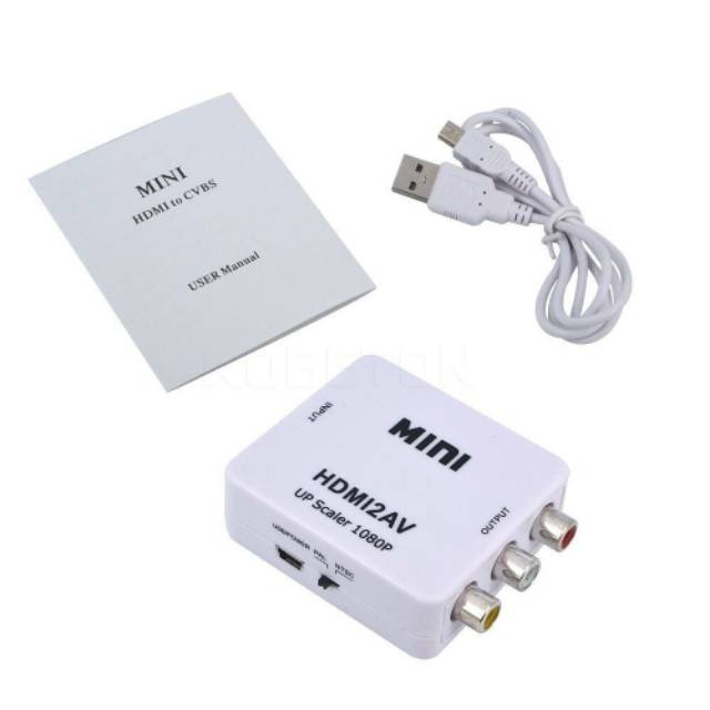 Hdmi2av mini / hdmi2av RCA converter adapter / mini hdmi / alat penyambung hp ke tv tabung