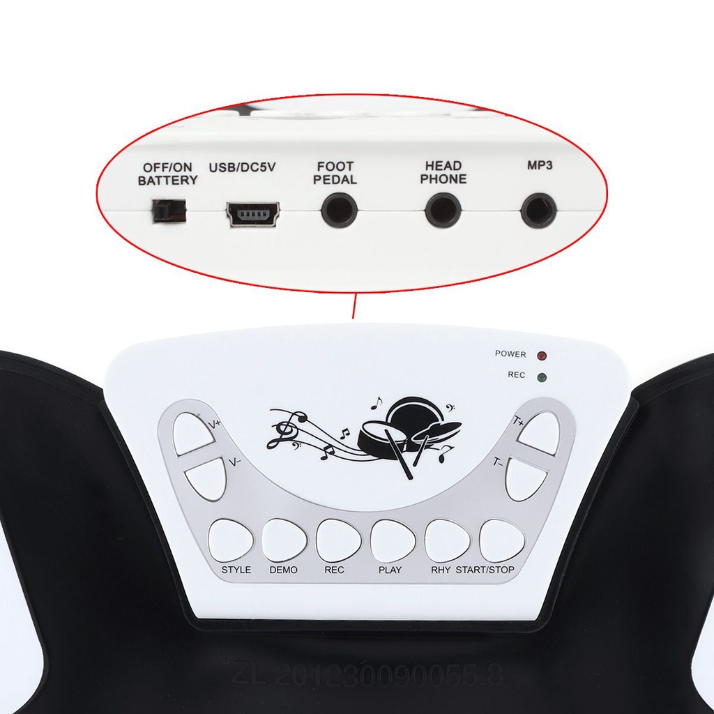 Alat Musik Drum Elektronik Portable 9 Pad Dengan Stik Drum