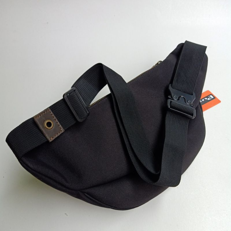Pusiill waist bag 2022 Hitam ekslusif waterproof terbaru canvas kombinasi kulit asli pria wanita tetap tampil keren tas pinggang
