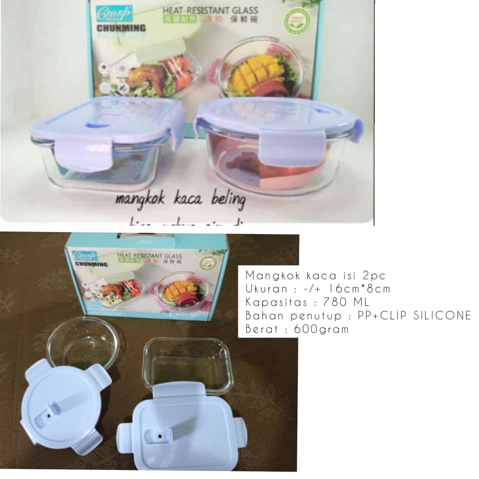 MANGKOK KACA TAHAN PANAS LUNCH BOX KACA