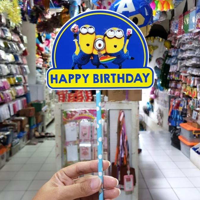 TOPPER CAKE MINION/ CAKE TOPPER HAPPY BIRTHDAY MINION