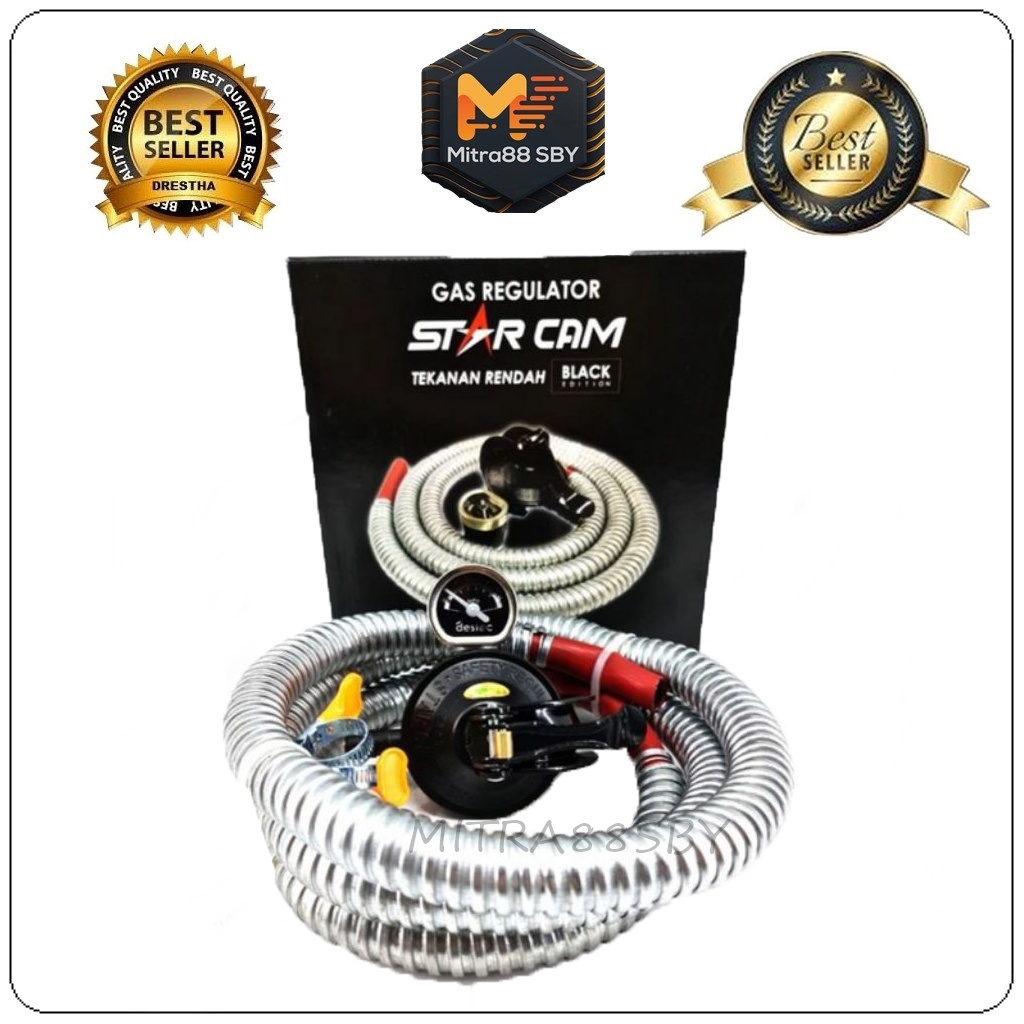 Mitra88sby regulator plus selang elpiji gas starcam 23mss