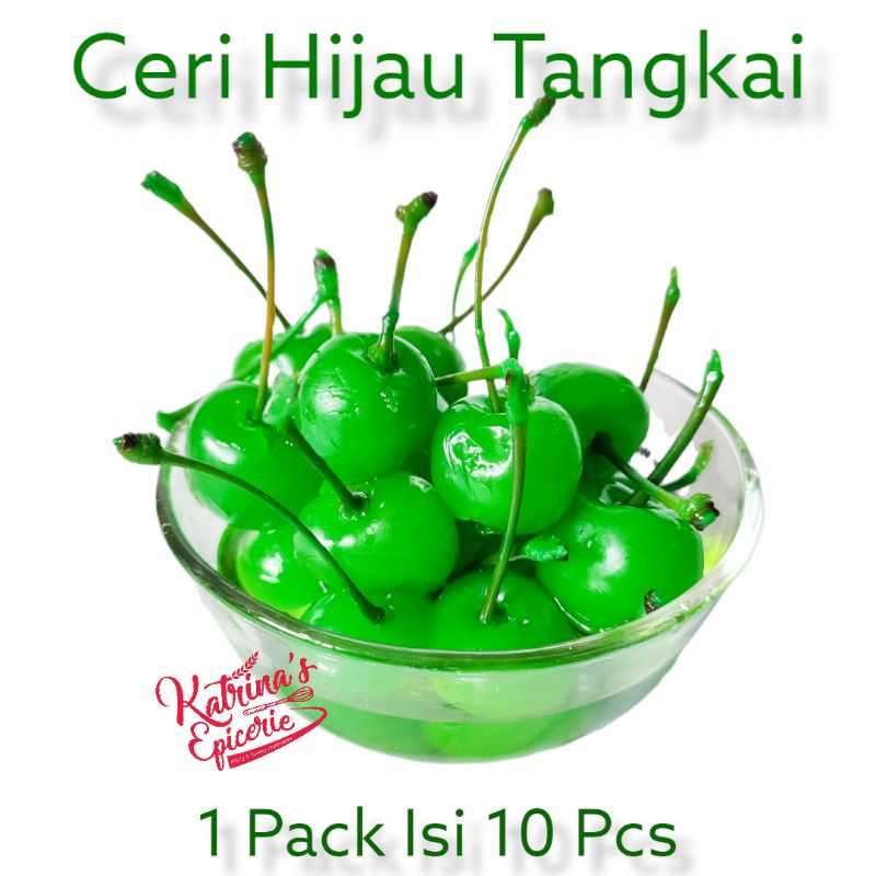 

Ceri Hijau Tangkai Isi 10 Pcs Green Cherry With Stem Untuk Hiasan Kue