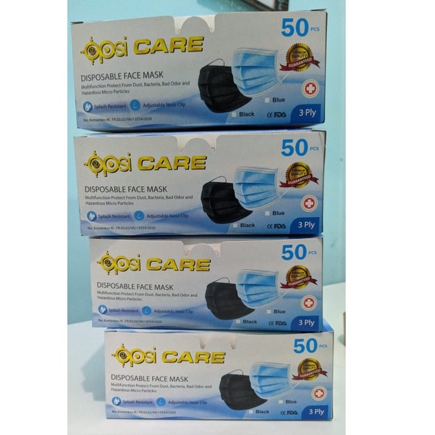 MASKER EARLOOP 3 PLY OPSI CARE, 1 BOX ISI 50