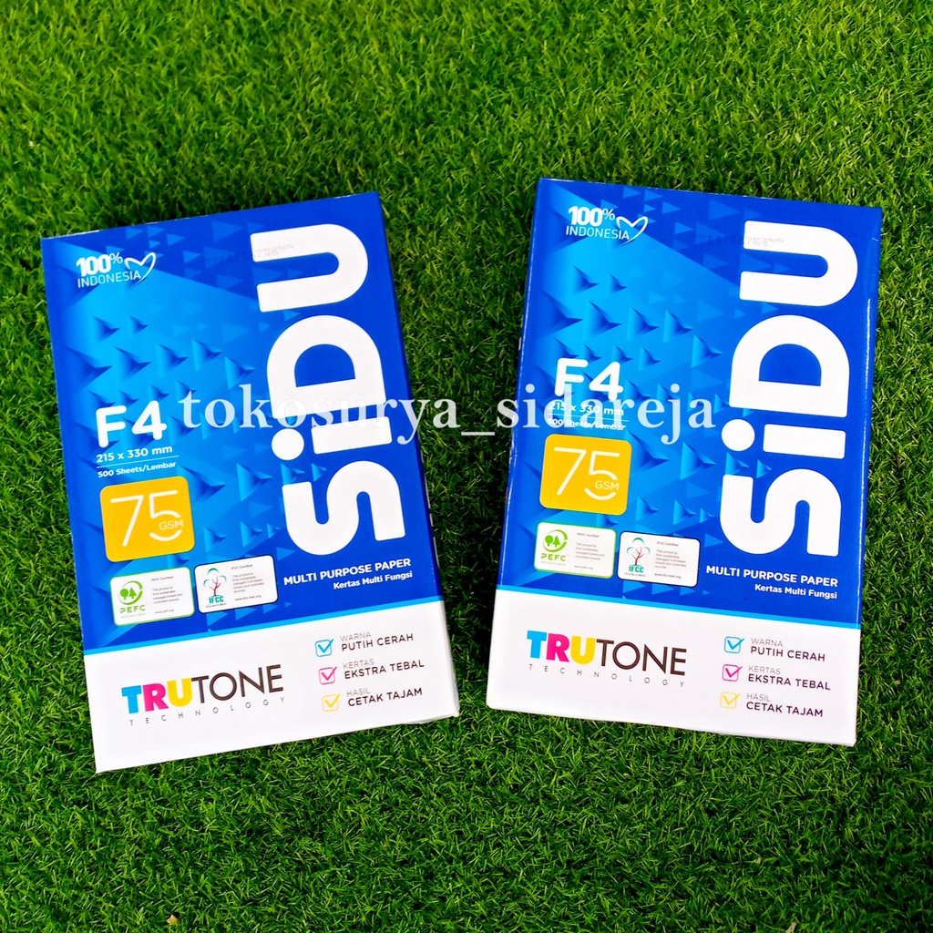 

KERTAS HVS SIDU F4 75 GSM ORIGINAL / KERTAS HVS F4 75 GRAM SIDU / KERTAS PRINT SINAR DUNIA