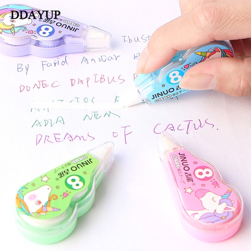 1 Buah Penghapus Tip-Ex Roll Kertas Mini Karakter Lucu Manis Imut Cantik Unicorn UNIK Correction Tape FANCY AESTHETIC MINIMALIS PELAJAR