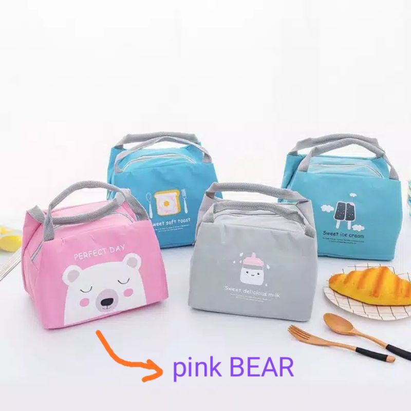 Tas Bekal Cooler Bag Tas Makan Anak Tahan Panas Tahan Dingin Tas Korea Karakter Lunch Bag Meal Bag