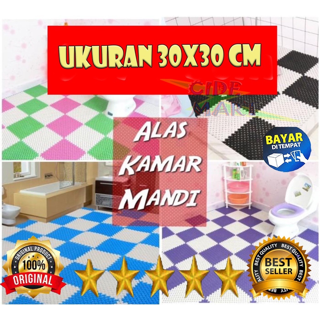 Karpet Anti Slip Kamar Mandi POLKADOT PVC Alas Keset Anti Licin Dapur Non-slip 30x30 cm