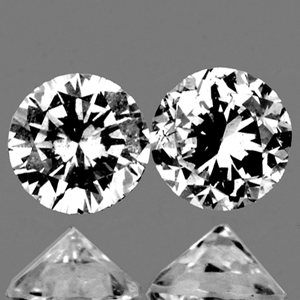 Pair Round Diamond Cut 1.8mm 0.05ct/2pcs Color F-G Natural Untreated Diamond LOT028