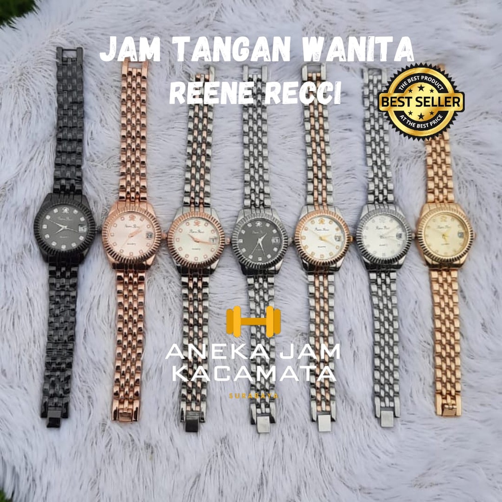 JAM TANGAN RANTAI WANITA RENNE RICCI TANGGAL AKTIF MODEL TERBARU/ JAM TANGAN WANITA RANTAI TERLARIS DAN TERMURAH