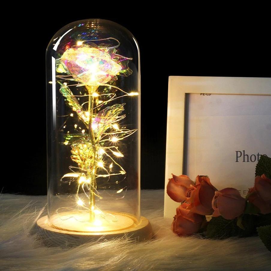 [KODE PRODUK PRNID10062] (COD) Mawar LED | Lampu Mawar LED | KUBAH MAWAR | GLASS DOME Bunga Mawar La