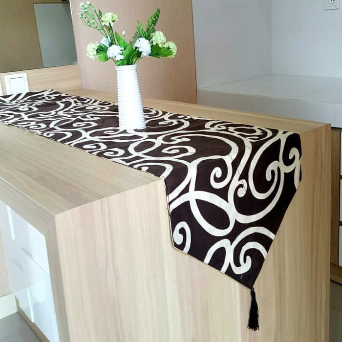 Taplak Meja Tamu Set Atau Table Runner Bahan Katun Motif 