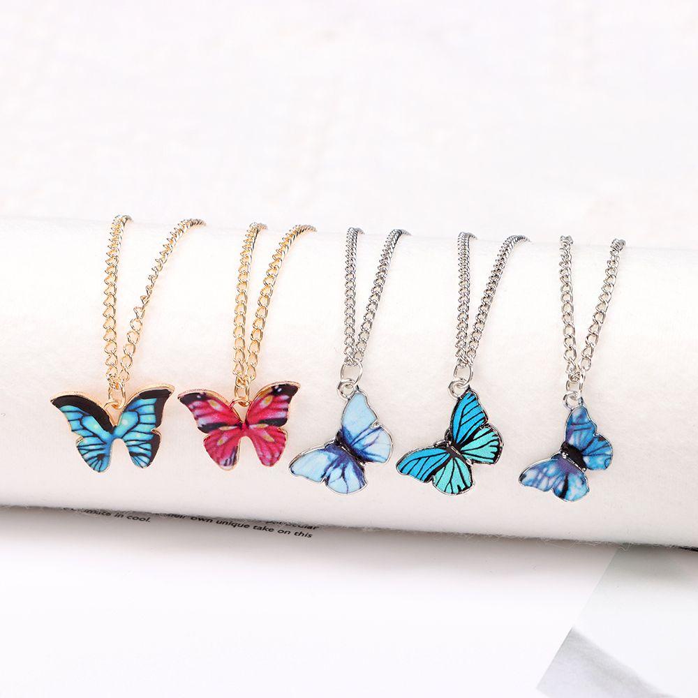 Top Butterfly Necklace Alloy Wanita Fashion Perhiasan Aksesoris Necklace