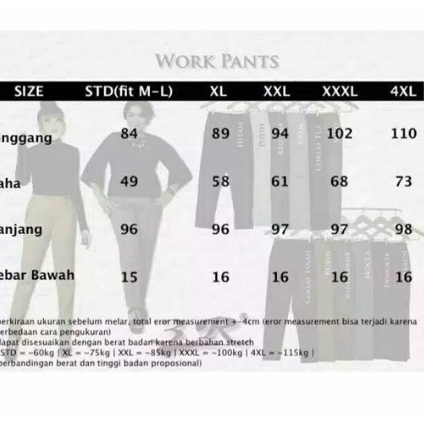  Celana  Kerja Wanita Formal Hitam Model Basic Lurus Bahan 