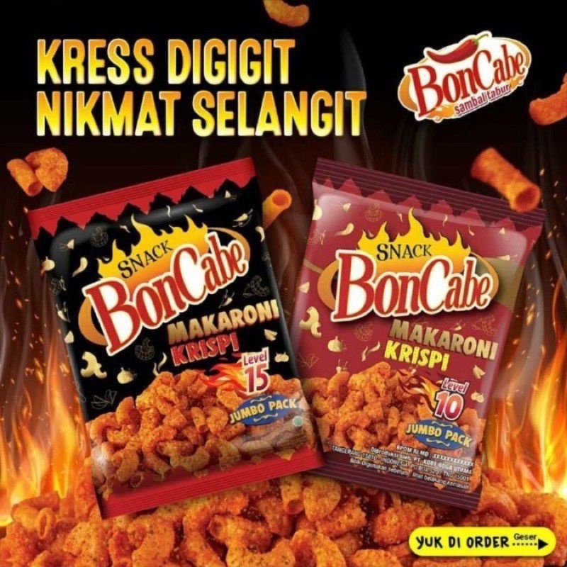 

Bon Cabe Makaroni pedas harga grosir ( Level 10 & 15 ) isi 5pcs x 30gr