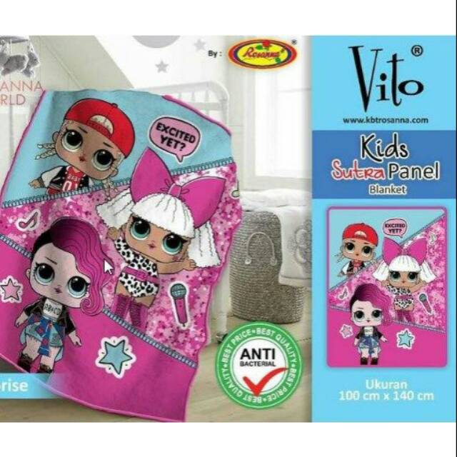Selimut LOL Selimut Anak Karakter LOL Murah Merk Vito Bahan Polyester Berkualitas Selimut LOL Anak