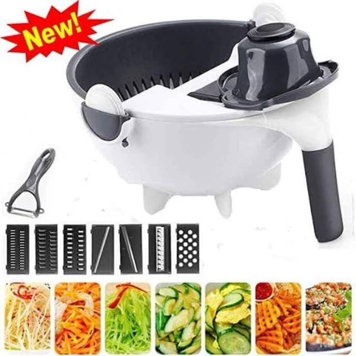 Magic Slicer 9 in 1 Parutan Set Panda Baskom Pengiris Sayuran