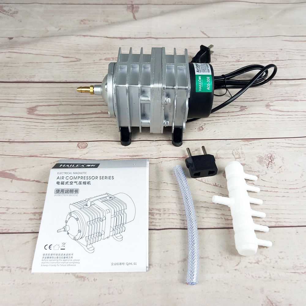 Hailfa Mini Heavy Duty Air Compressor Aquarium Oxygen Air Pump 30W - ACO-308 - Silver