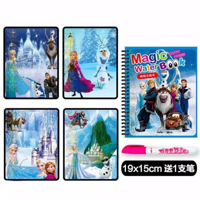 Alat Tulis Magic Water Book Buku Mewarnai Ajaib Magic Pena Water Drawing Colour Book-Fr0z3n