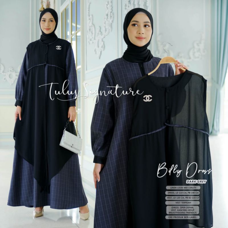BILLY DRESS - Gamis Muslim Syari - Gamis Busui - Gaamis Premium Murah - Gamis Terbaru - Gamis Dewasa