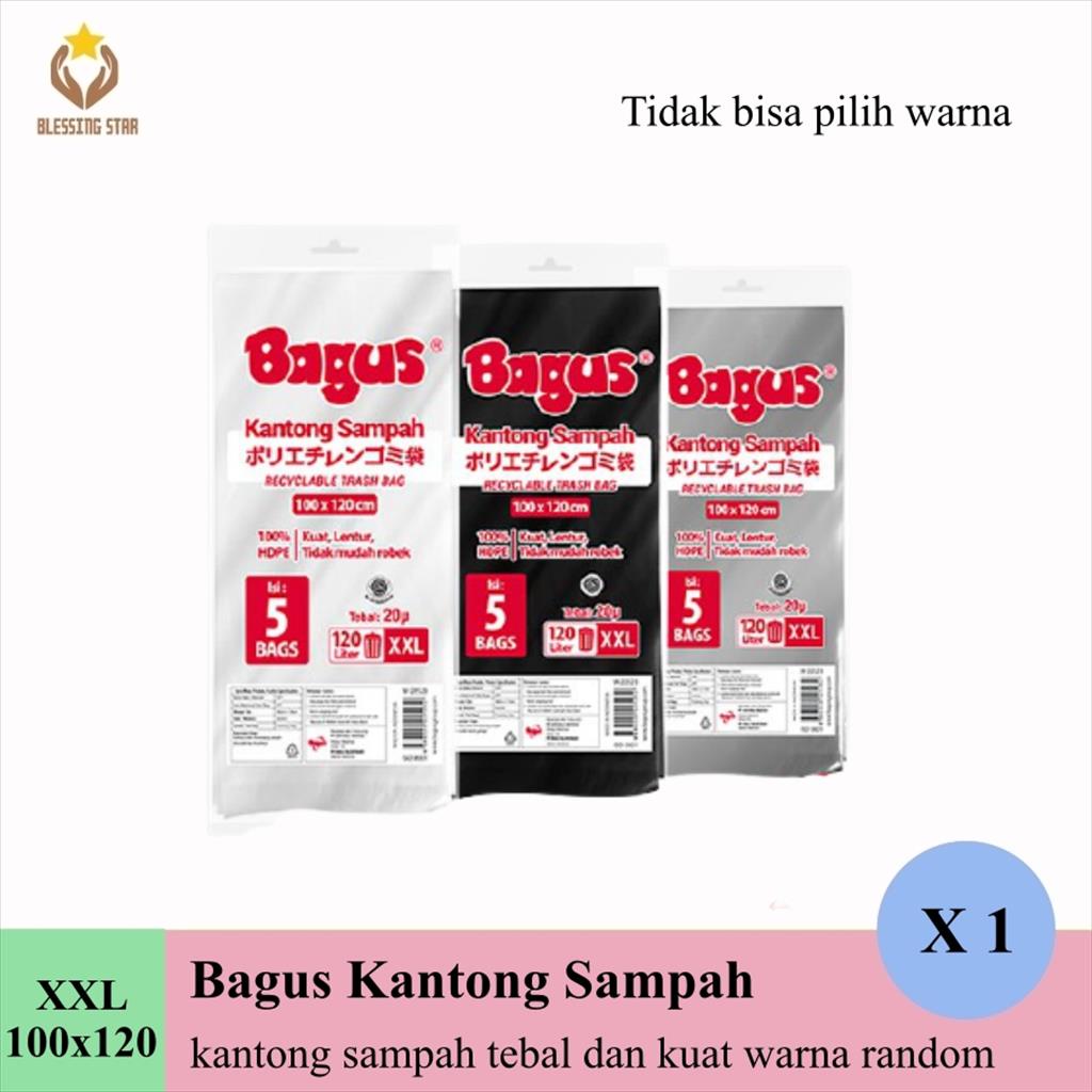 Bagus Kantong Sampah XXL 5 Uk 100x120 120 Liter Plastik Sampah dapur