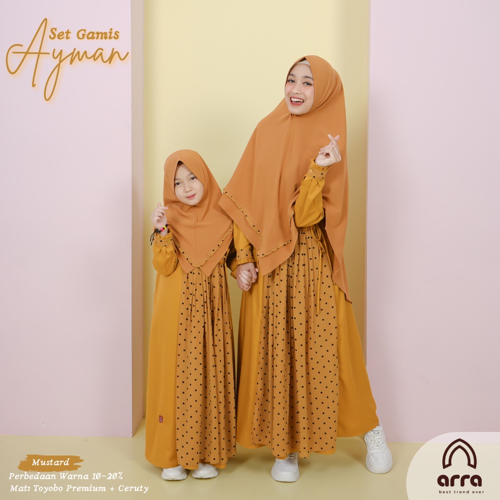 Sarimbit Keluarga 2023 Lebaran Arra Ayman Mustard Baju Couple Keluarga Lebaran 2023