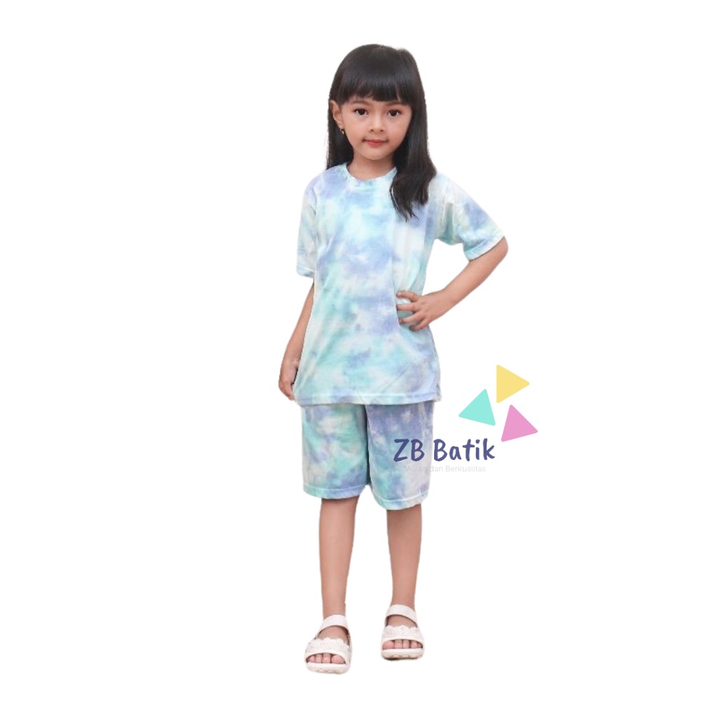 Setelan Baju Anak Tie Dye Usia 1-10 Tahun Untuk Anak Laki-laki dan Perempuan Stelan Kaos Main Harian Anak Murah
