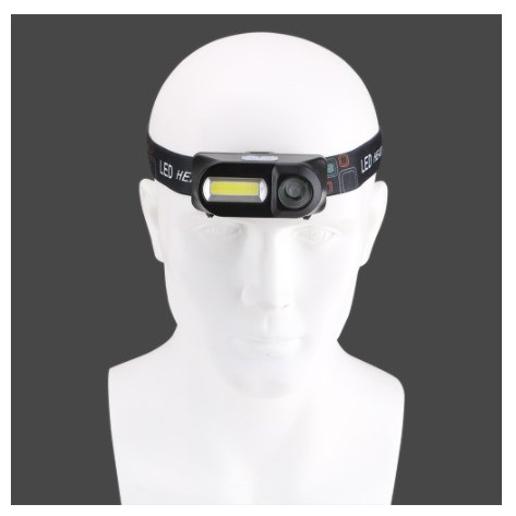 [KEMAH] - TaffLED Headlamp Flashlight Headlight LED 3 Modes COB - KX-1804 - Black