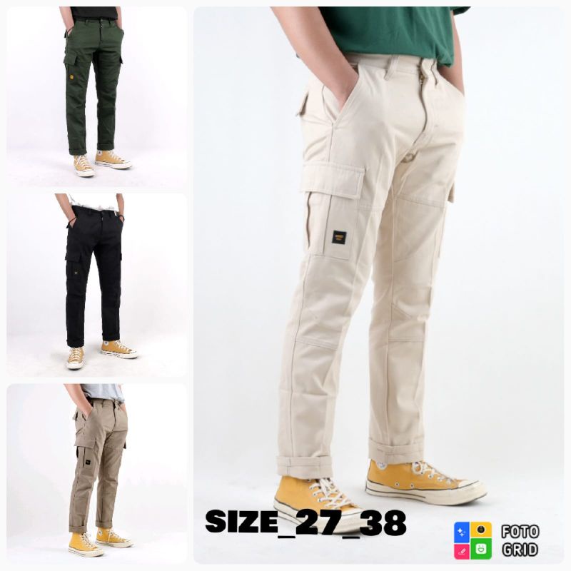 [TERLARIS] CELANA CARGO PANJANG PRIA UKURAN 27-38 PREMIUM QUALITY SLIMFIT COWO SKINNY POLOS COWOK