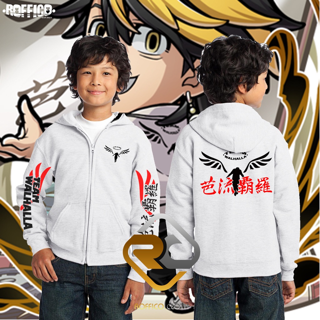 Jaket Sweater Hoodie Zipper anak Tokyo Revengers Valhalla Team Walhalla Jaket Pria anak Tokyo Revengers Anime Manga
